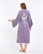 Jakarlı Moon Eye Mor Kimono