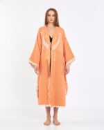Jakarlı Moon Eye Turuncu Kimono