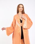 Jakarlı Moon Eye Turuncu Kimono