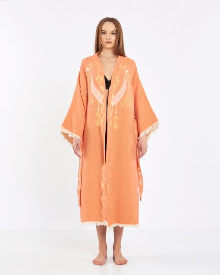 Jacquard Mondauge Orange Kimono