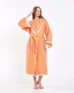 Jakarlı Moon Eye Turuncu Kimono