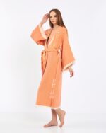 Jakarlı Moon Eye Turuncu Kimono