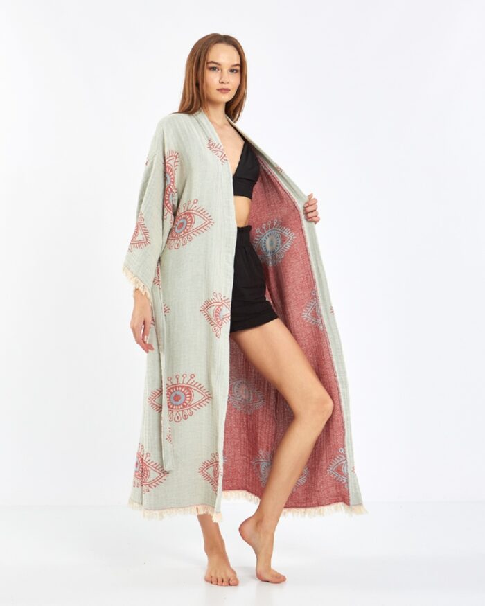 Jakarlı Red Eye Kimono Jakarlı Red Eye Kimono