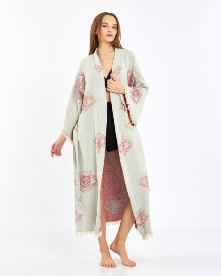 Jakarlı Red Eye Kimono
