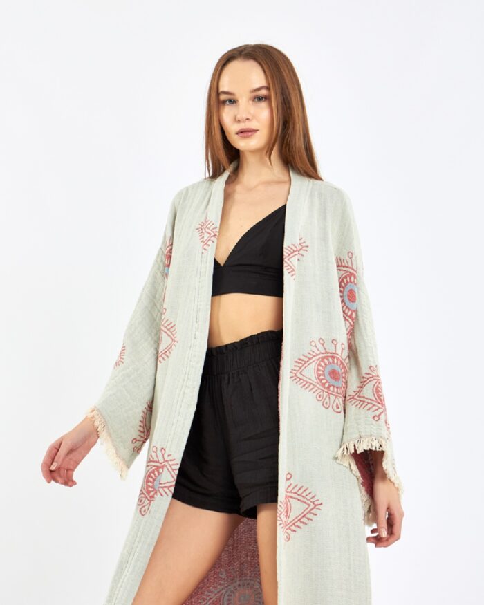 Jakarlı Red Eye Kimono Jakarlı Red Eye Kimono
