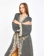 Jacquard Yellow Elephant Chakra Anthracite Kimono