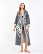 Jakarlı Tiger Antrasit Kimono