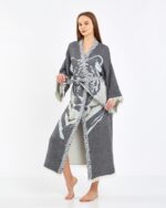 Jakarlı Tiger Antrasit Kimono