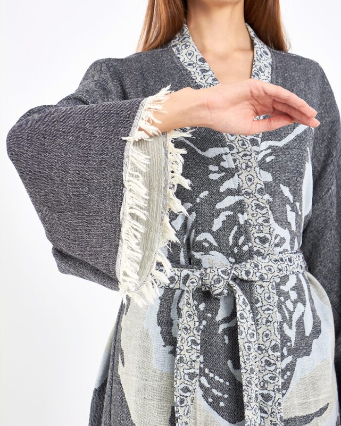Jakarlı Tiger Antrasit Kimono Jakarlı Tiger Antrasit Kimono