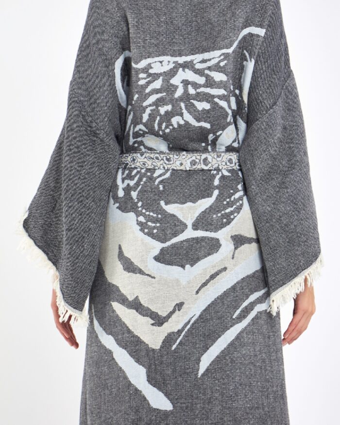 Jakarlı Tiger Antrasit Kimono Jakarlı Tiger Antrasit Kimono