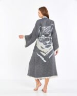 Jakarlı Tiger Antrasit Kimono
