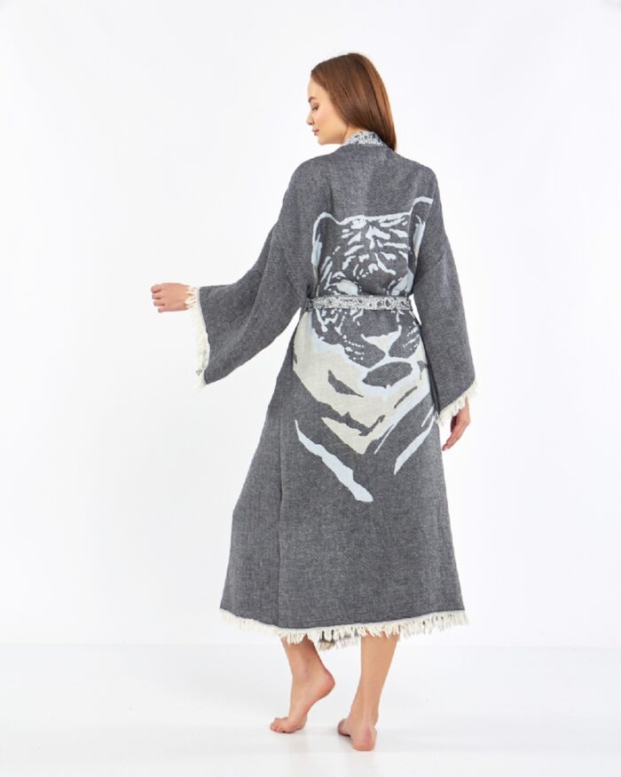 Jakarlı Tiger Antrasit Kimono Jakarlı Tiger Antrasit Kimono