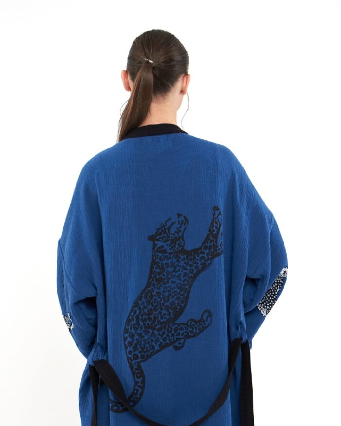 Leopard Blue Kimono Leopard Blue Kimono