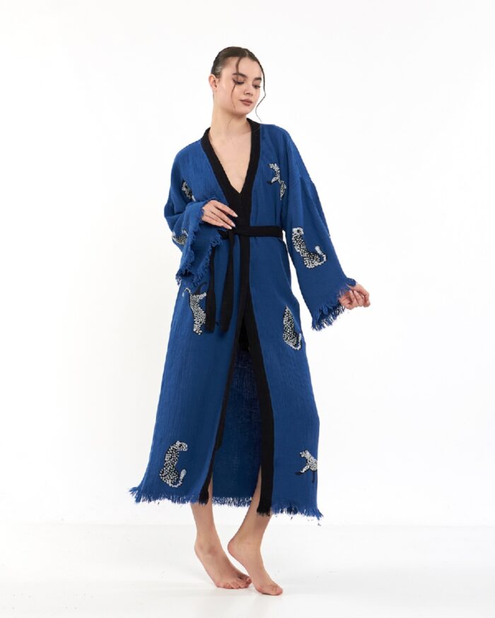 Leopard Blue Kimono Leopard Blue Kimono