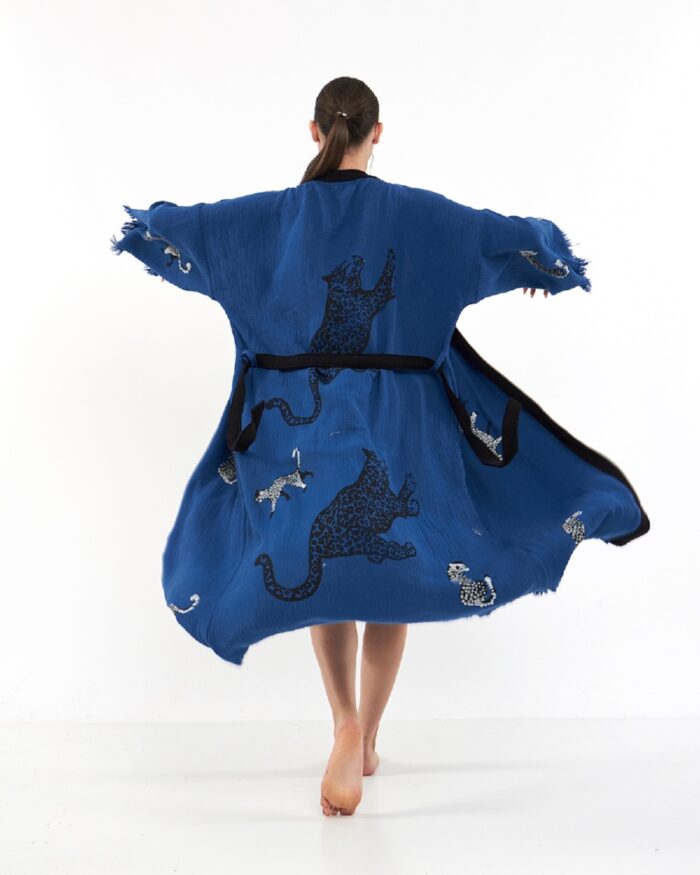 Leopard Blue Kimono Leopard Blue Kimono
