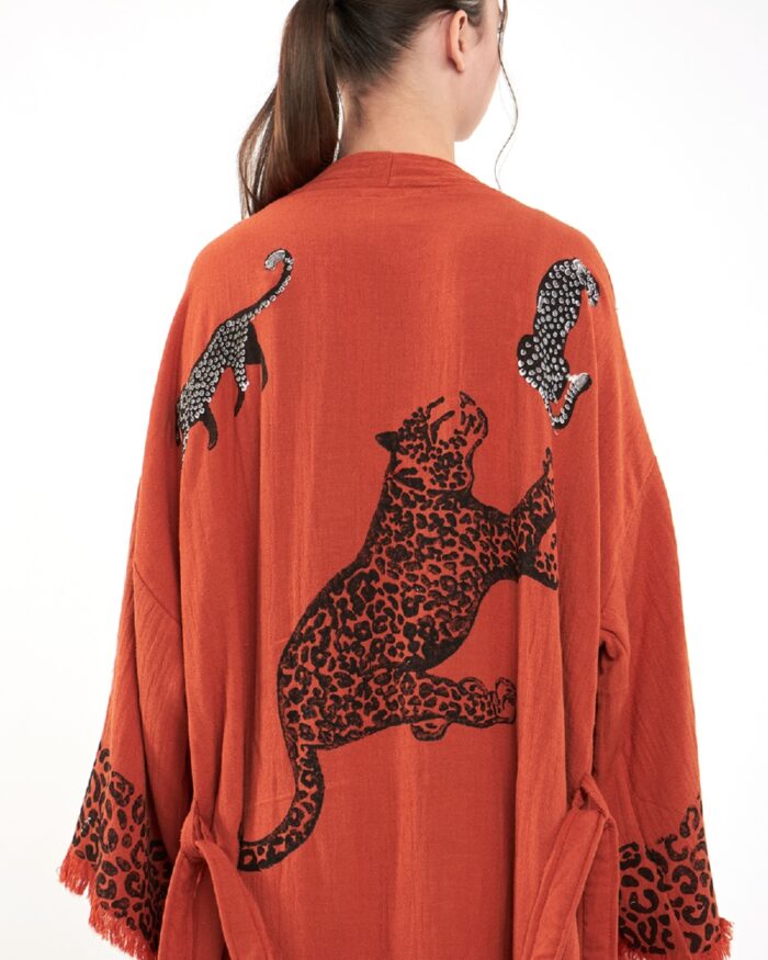 Leopard Kiremit Kimono Leopard Kiremit Kimono
