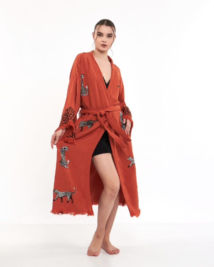 Leopard Kiremit Kimono Leopard Kiremit Kimono