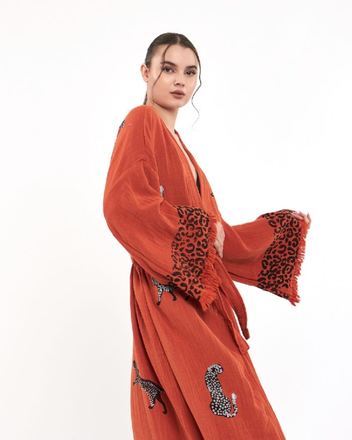 Leopard Kiremit Kimono Leopard Kiremit Kimono