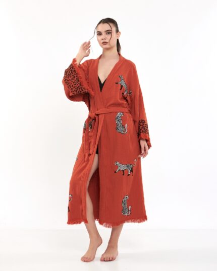 Leopard Kiremit Kimono