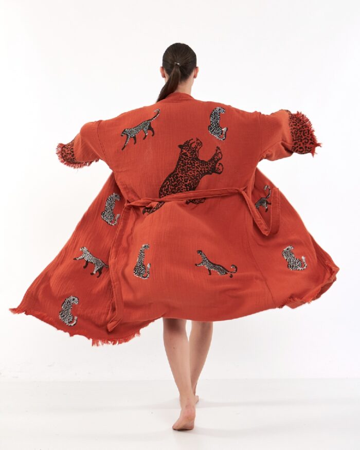 Leopard Kiremit Kimono Leopard Kiremit Kimono