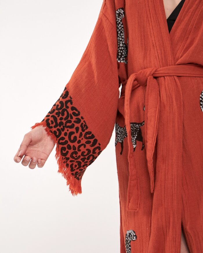 Leopard Kiremit Kimono Leopard Kiremit Kimono