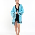 Lotus Eye Blue Kısa Kimono