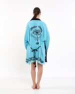 Lotus Eye Blue Short Kimono
