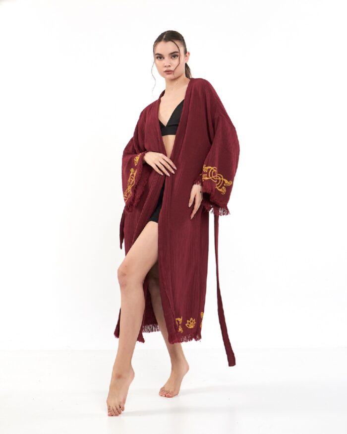 Lotus Eye Bordo Kimono