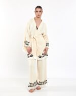 Lotus Eye Ecru Hosen-Kimono-Set
