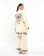 Lotus Eye Ecru Hosen-Kimono-Set