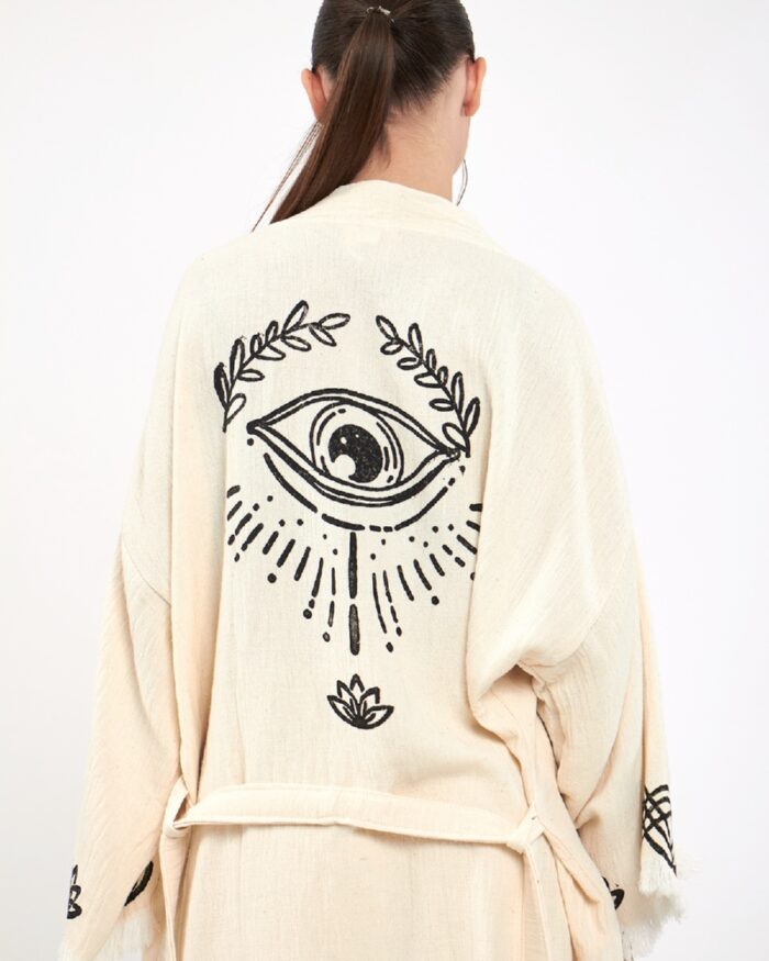 Lotus Eye Ecru Hosen-Kimono-Set Lotus Eye Ecru Hosen-Kimono-Set