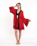 Lotusauge Rote Shorts Kimono