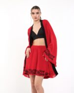 Lotusauge Rote Shorts Kimono