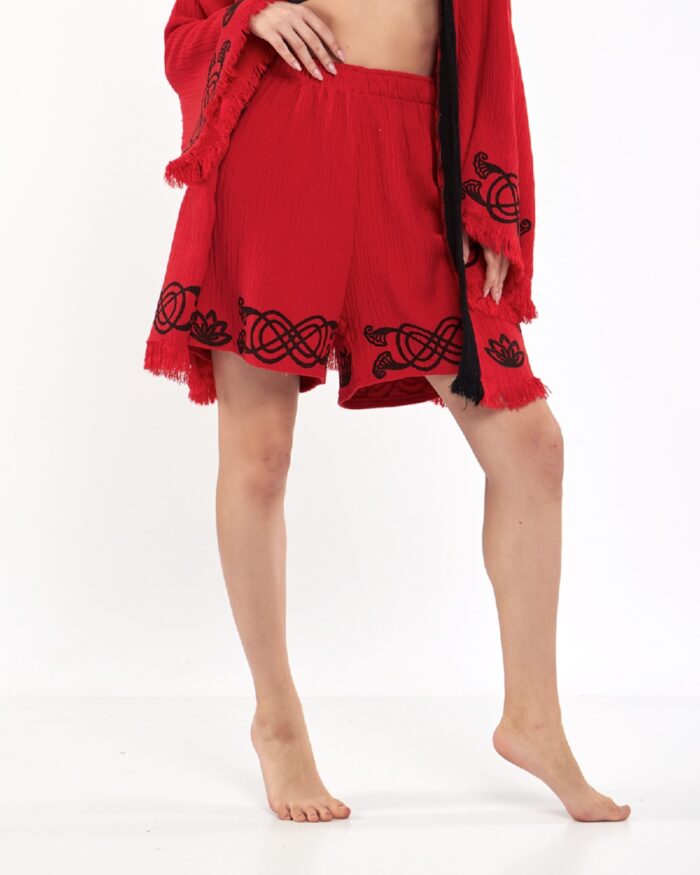 Lotusauge Rote Shorts Kimono Lotusauge Rote Shorts Kimono