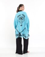 طقم كيمونو أزرق اللون أزرق عين لوتس أسود