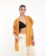 Mandala Pantolonlu Sarı Müslin Yelek