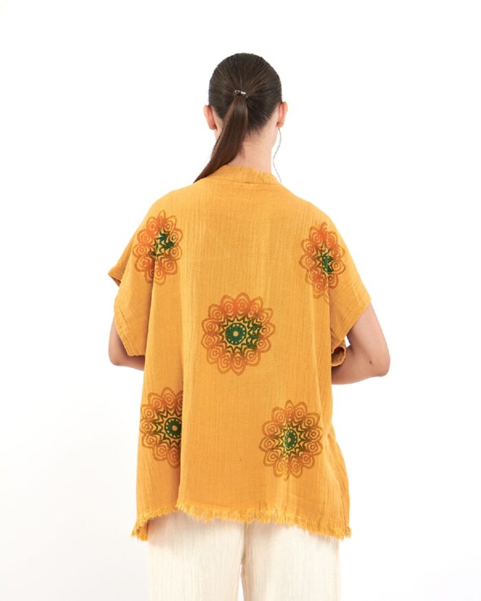 Mandala Pantolonlu Sarı Müslin Yelek Mandala Pantolonlu Sarı Müslin Yelek