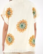 Mandala Sarı Pantolonlu Müslin Yelek