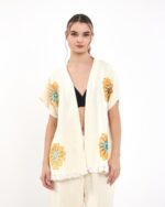 Mandala Sarı Pantolonlu Müslin Yelek