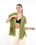 بنطلون ماندالا أخضر ماندالا سترة موسلين