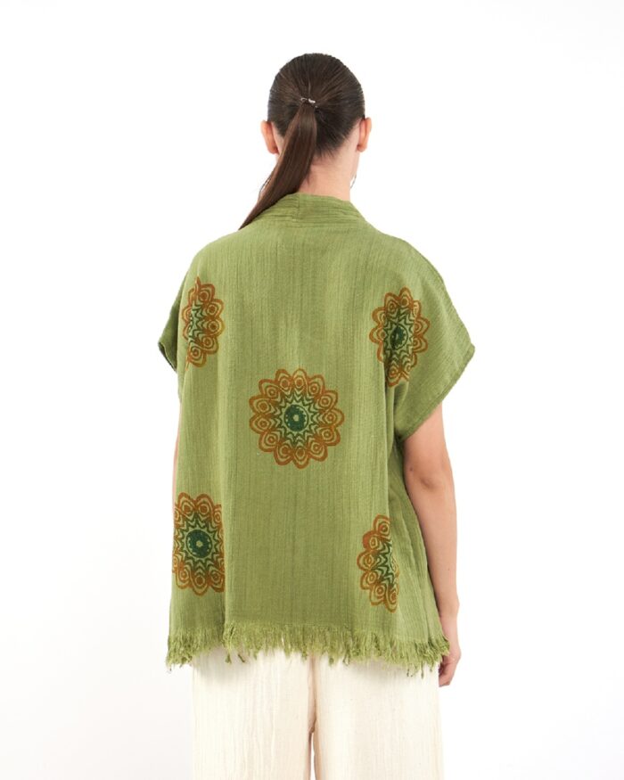 بنطلون ماندالا أخضر ماندالا سترة موسلين بنطلون ماندالا أخضر ماندالا سترة موسلين