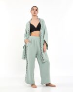 Minzfarbene Kimono-Hose Kimono-Set
