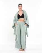 Minzfarbene Kimono-Hose Kimono-Set