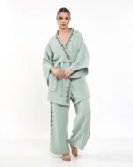 Minzfarbene Kimono-Hose Kimono-Set