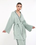 Minzfarbene Kimono-Hose Kimono-Set