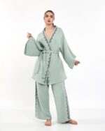 Minzfarbene Kimono-Hose Kimono-Set