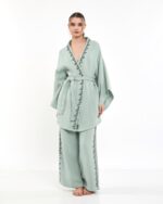 Minzfarbene Kimono-Hose Kimono-Set