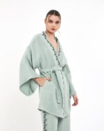 Minzfarbene Kimono-Hose Kimono-Set