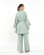 Minzfarbene Kimono-Hose Kimono-Set