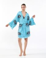 Orange Eye Baby Blue Mini Kimono